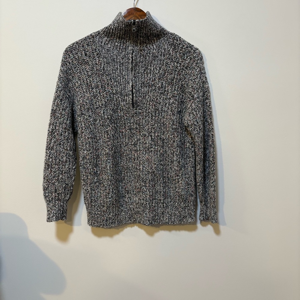 Offline by Aerie XS Marled Knit Quarter Zip Cozy Athleisure Sweater